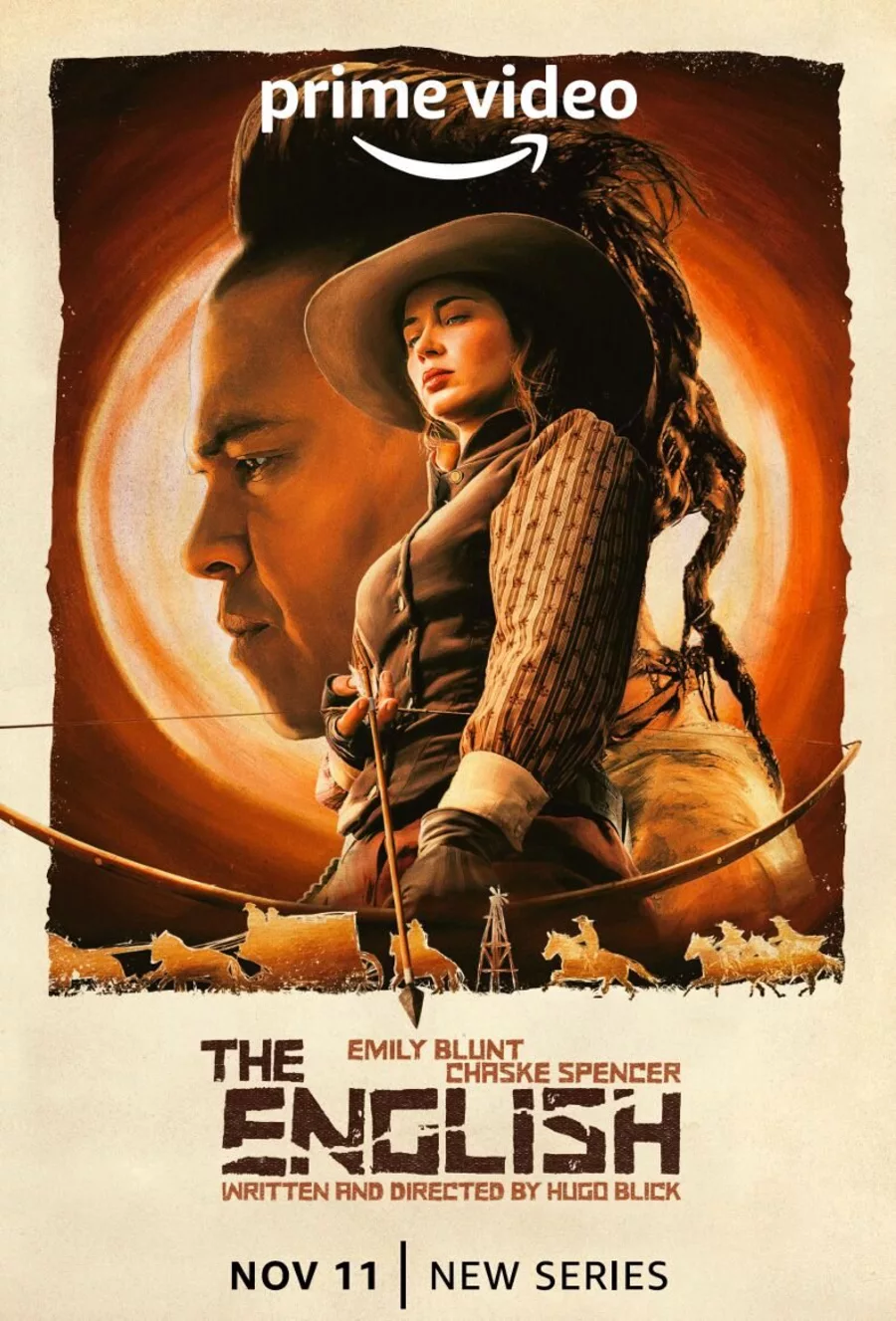 Today Amazon Prime Video premiered a 6-episode western «The English», starring Emily Blunt and Chaske Spencer.. It is a story about identity and revenge, a parabola about race, power and love, set against the mythical landscape of the American Midwest in the late 19th century. The story centers on Cornelia Locke, an Englishwoman who arrives in the West to find the man she believes responsible for the death of her son and seek revenge. She meets Eli Whipp, a representative of the Pawnee people, a former cavalry scout. They join forces as they share a history that they must overcome in order to survive.