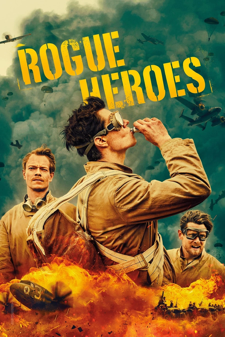 Poster for the 6-episode war drama «SAS: Rogue Heroes», a new project by Stephen Knight («Peaky Blinders»), which premiered on October 30 on BBC One (and today it will be released on the American channel "Epix").. Cairo, 1941. Eccentric young officer David Stirling, hospitalized after a training accident, is deathly bored. Convinced that traditional military units need an alternative, he comes up with a radical plan that goes against all the rules of warfare of the time. The man begins his fight for the right to recruit the toughest, bravest and smartest soldiers to a small underground unit that will wreak havoc in the enemy's ranks. More rebels than soldiers, the members of Stirling's team are as flawed, imperfect and reckless as they are brave and heroic.

Starring:  Connor Swindells, Jack O'Connell, Alfie Allen, Sofia Boutella, Dominic West and others.