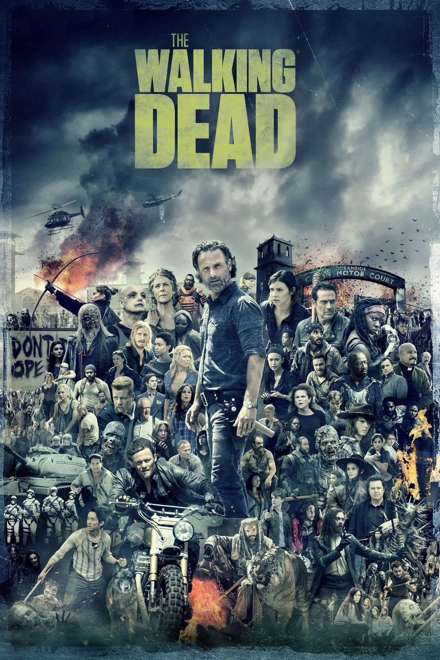 Em honra da conclusão do drama pós-apocalíptico «The Walking Dead», cujo último episódio foi transmitido a 20 de Novembro, a AMC preparou esta colagem de cartazes com todas as personagens.