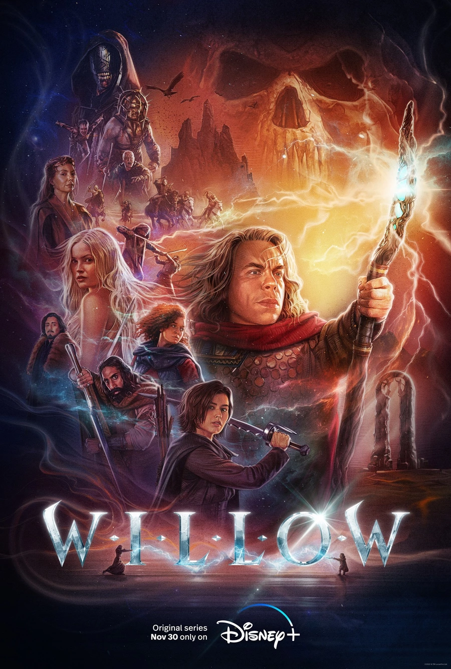 Heute war die Premiere der Fantasy-Serie «Willow», die eine Fortsetzung des Märchenfilms von 1988 ist.. 20 Jahre sind vergangen, seit Willow die böse Königin Bawmorda besiegt hat. Jetzt wartet ein neues Abenteuer auf ihn: Der Zauberer wird eine Gruppe von Außenseitern bei einer Rettungsmission anführen. Gemeinsam müssen sie sich ins Unbekannte begeben.