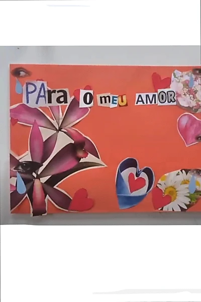 Sentada à Mesa, O Sentimento de Amor, em uma Colagem.