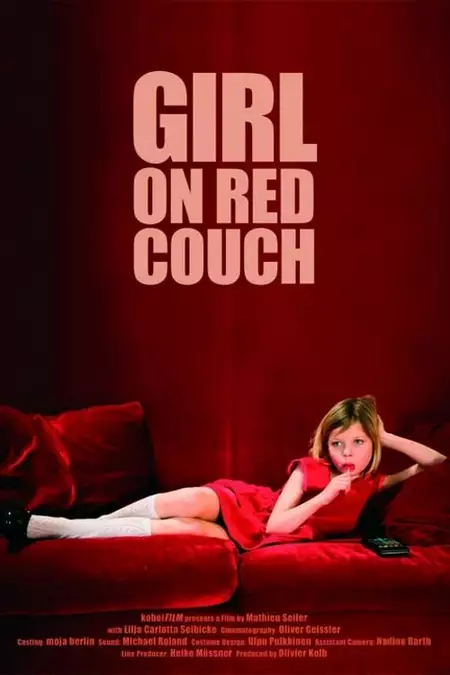 Girl on Red Couch
