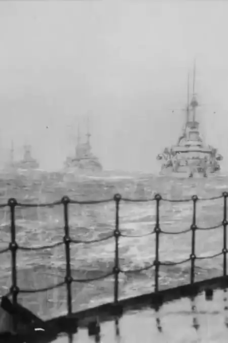 Four Warships in Rough Seas