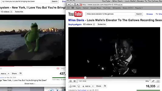 Watch Youtube duet: Miles Davis improvising on LCD Soundsystem Trailer