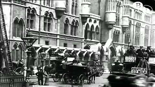 Leisurely Pedestrians, Open Topped Buses and Hansom Cabs with Trotting Horses