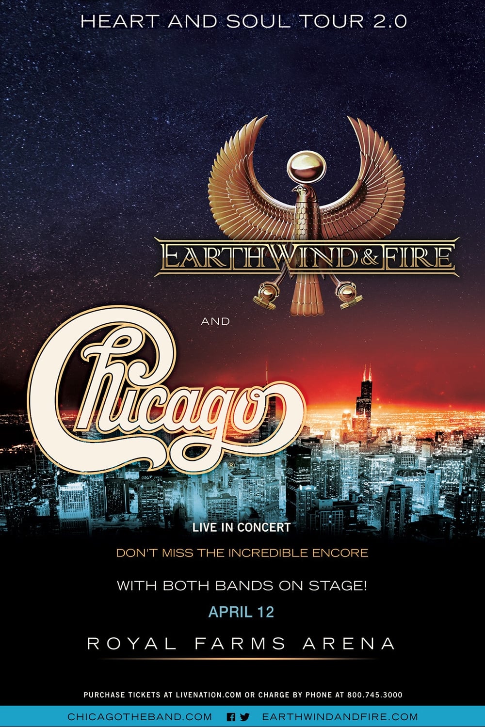 Chicago and Earth, Wind & Fire - Heart and Soul Tour 2015
