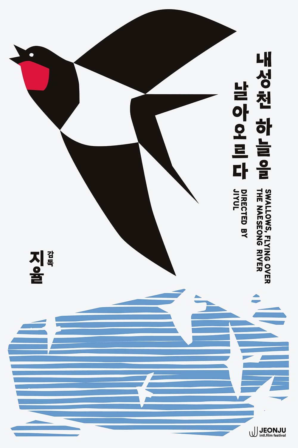 Swallows, flying over the Naeseong River