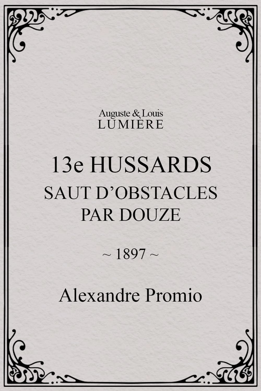 13e hussards : saut d’obstacles par douze (1897)