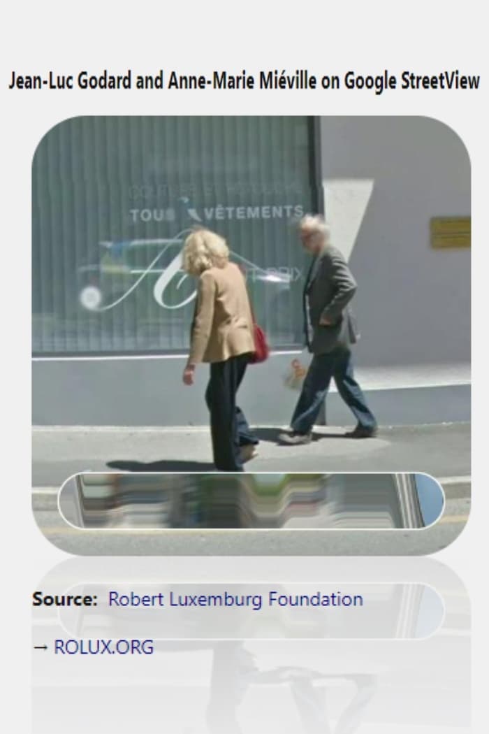 Jean-Luc Godard and Anne-Marie Miéville on Google StreetView (2018)
