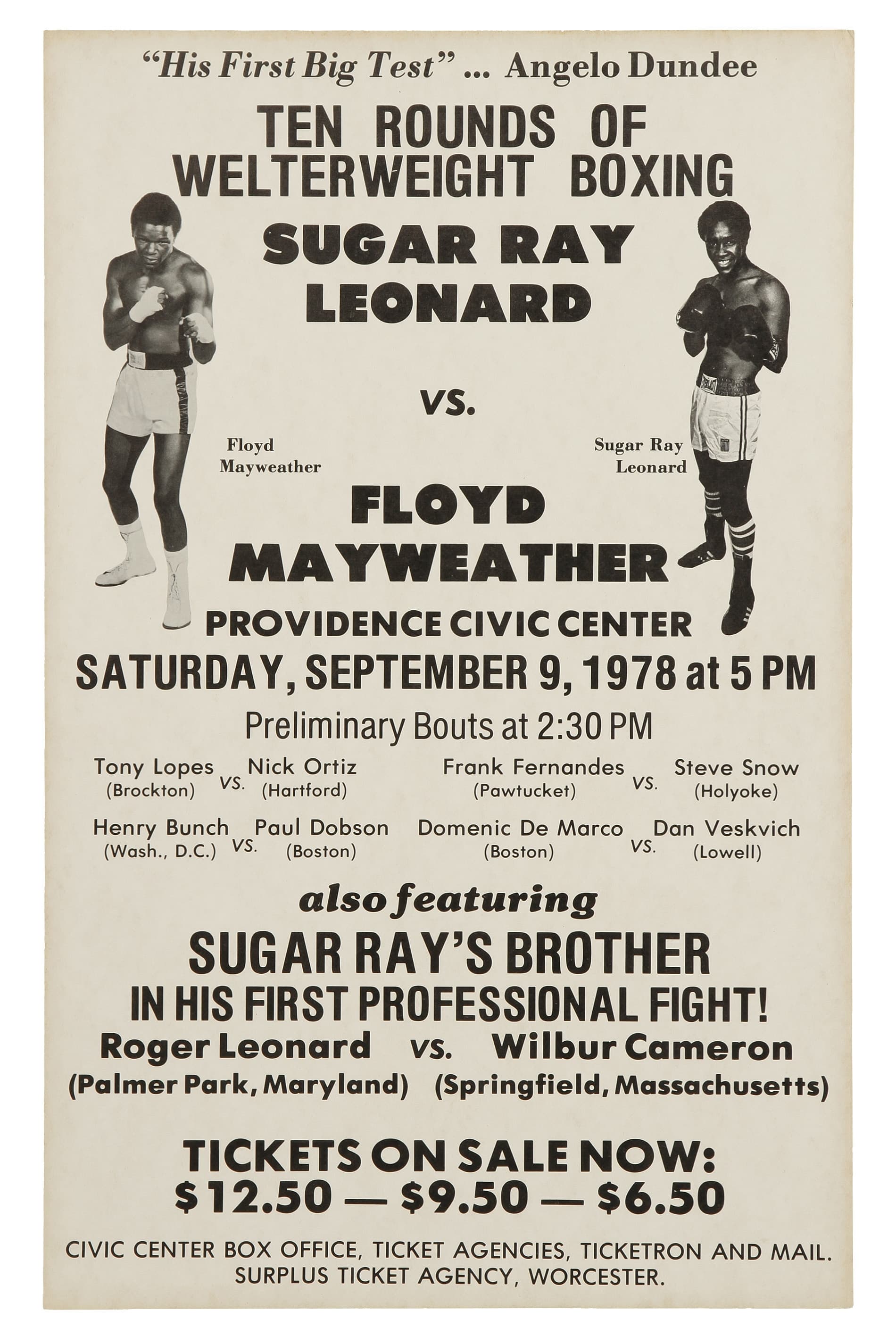 Sugar Ray Leonard vs. Floyd Mayweather Sr