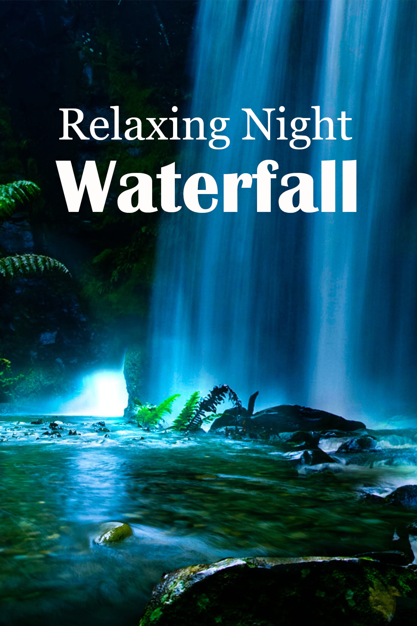 Relaxing Night Waterfall