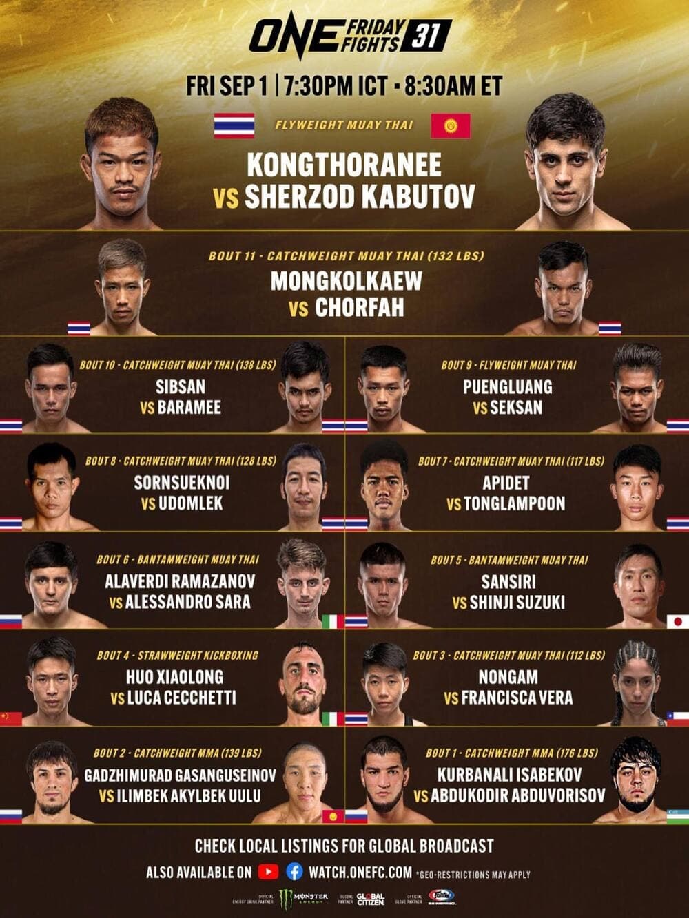 ONE Friday Fights 31: Kongthoranee vs. Kabutov